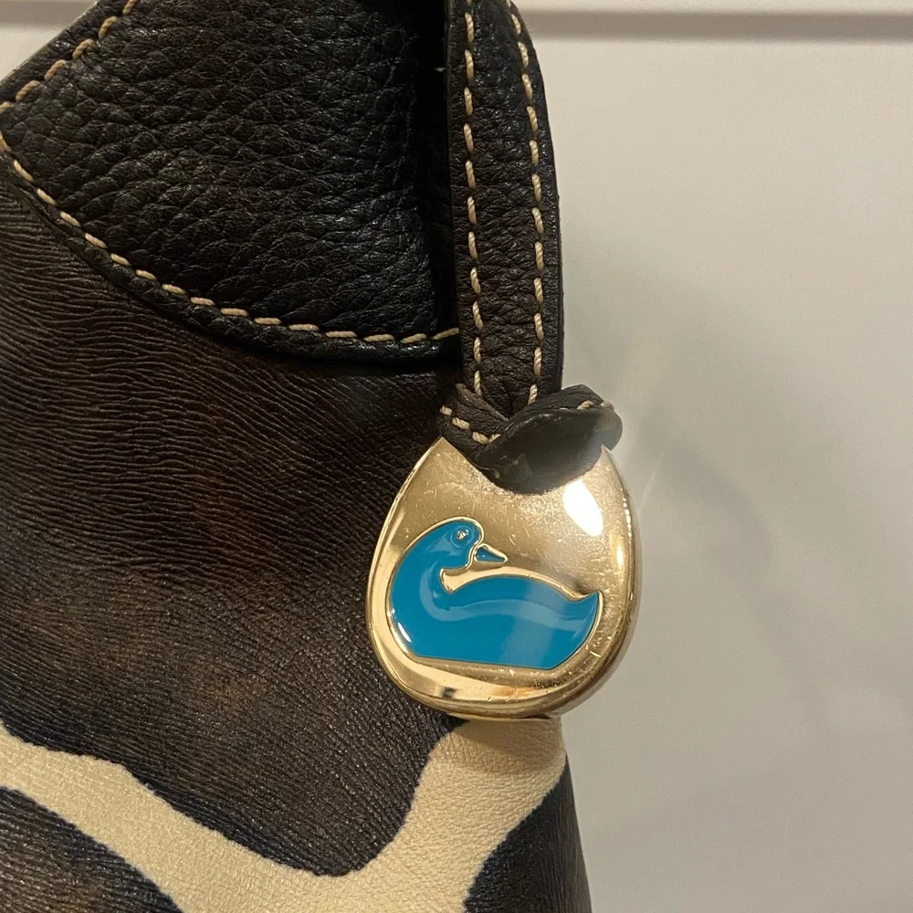 Dooney & Bourke *Blue Duck* Giraffe Print Hobo Bag, EUC